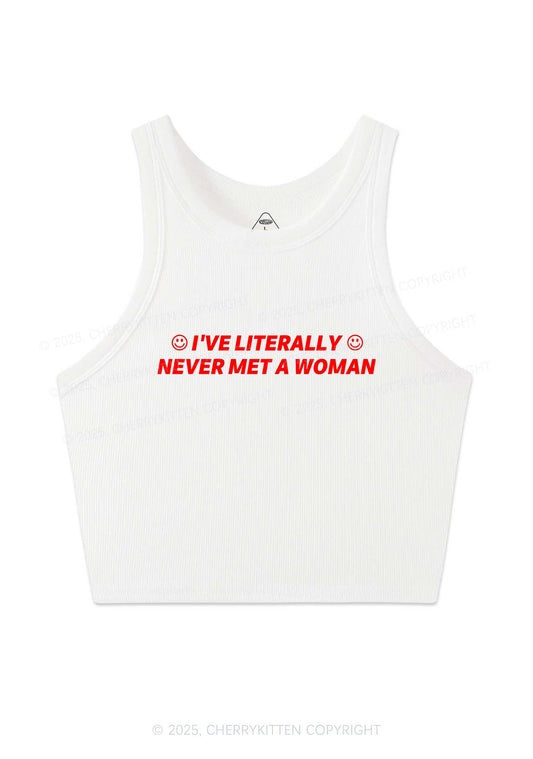 Never Met Woman Pride Y2K Crop Tank Top Cherrykitten