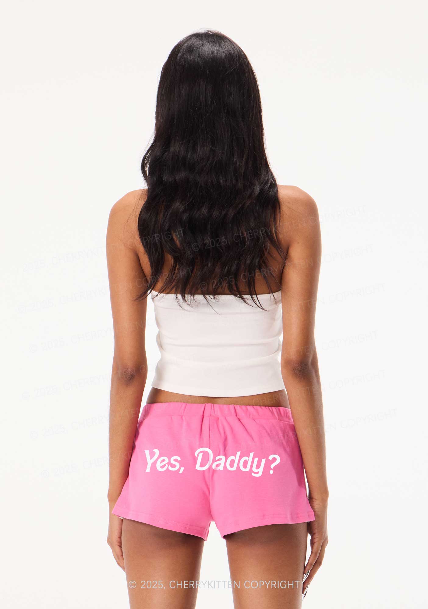 Yes Daddy Y2K Drawstring Mini Shorts Cherrykitten