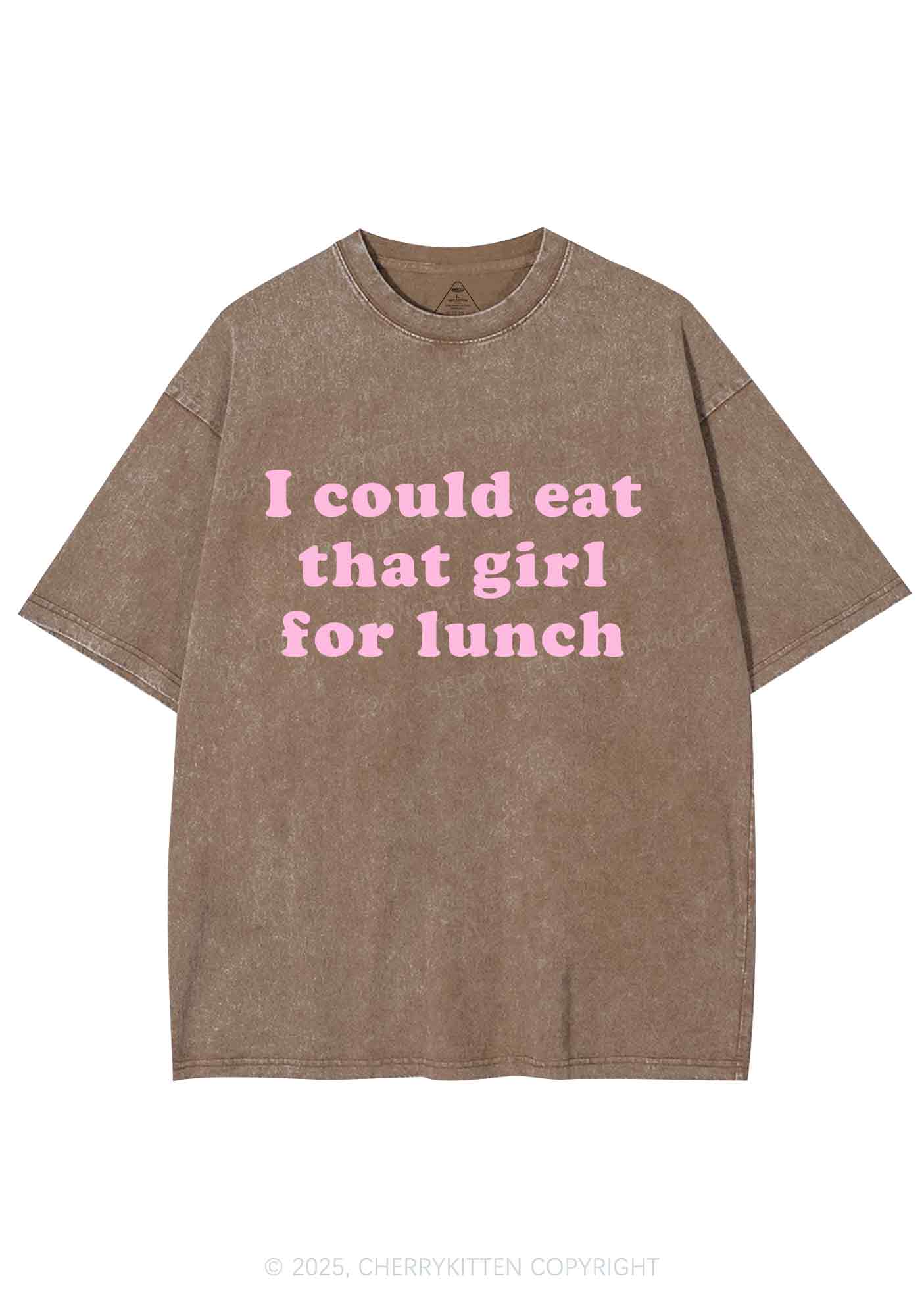 Eat That Girl For Lunch Y2K Shirts Washed Tee Cherrykitten