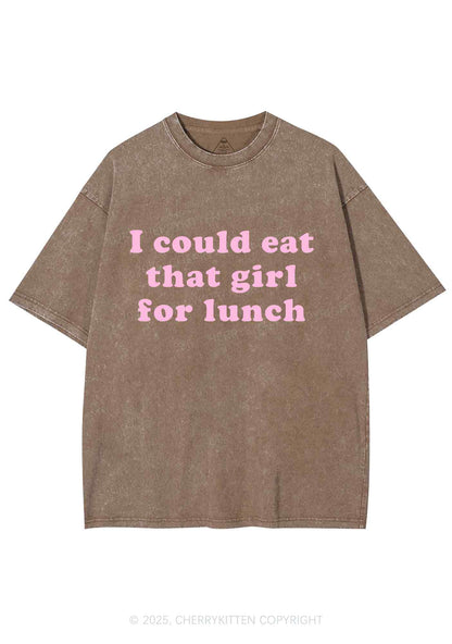 Eat That Girl For Lunch Y2K Shirts Washed Tee Cherrykitten