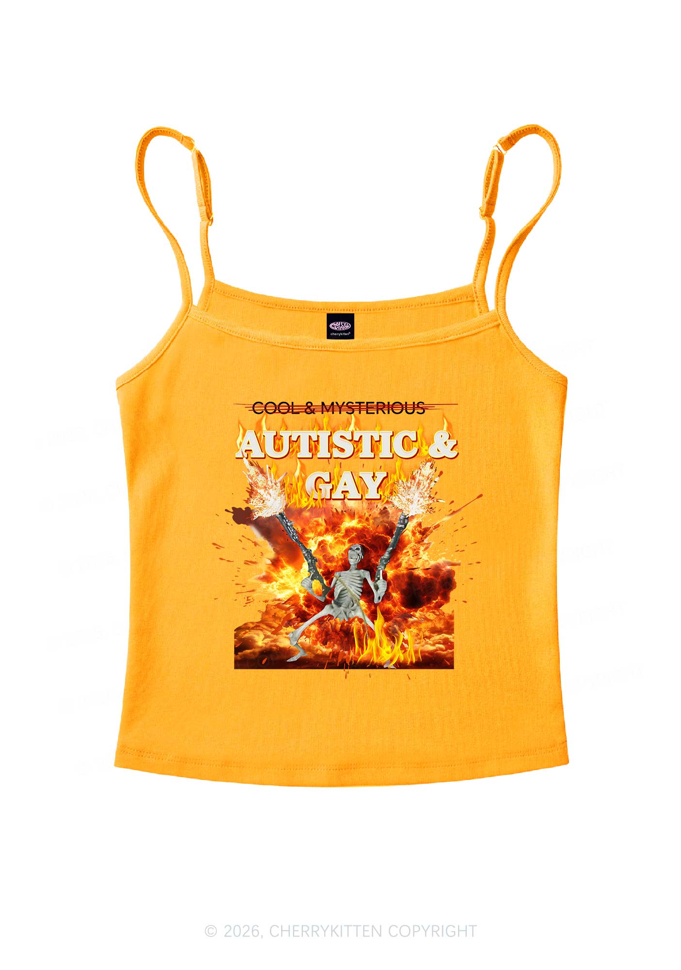 Autistic Gay Skeleton Pride Y2K Spaghetti Strap Cami Cherrykitten
