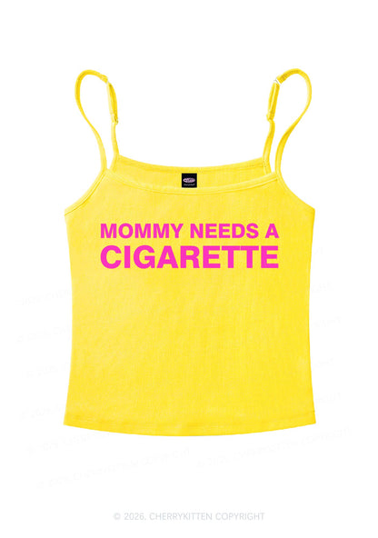 Mommy Needs A Cigarette Y2K Spaghetti Strap Cami Cherrykitten