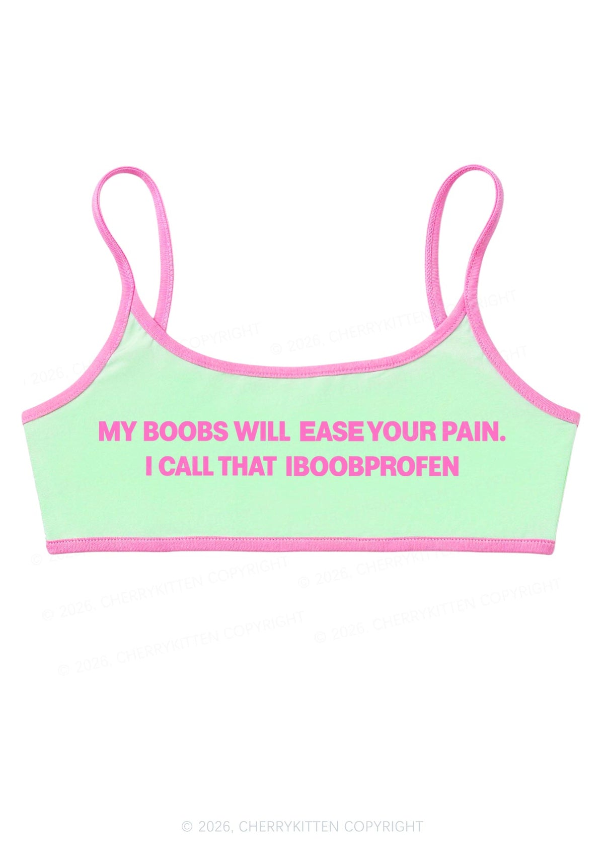 My Bxxbs Ease Your Pain Y2K Super Crop Cami Cherrykitten