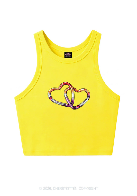 Carabiner Hearts Pride Y2K Crop Tank Top Cherrykitten