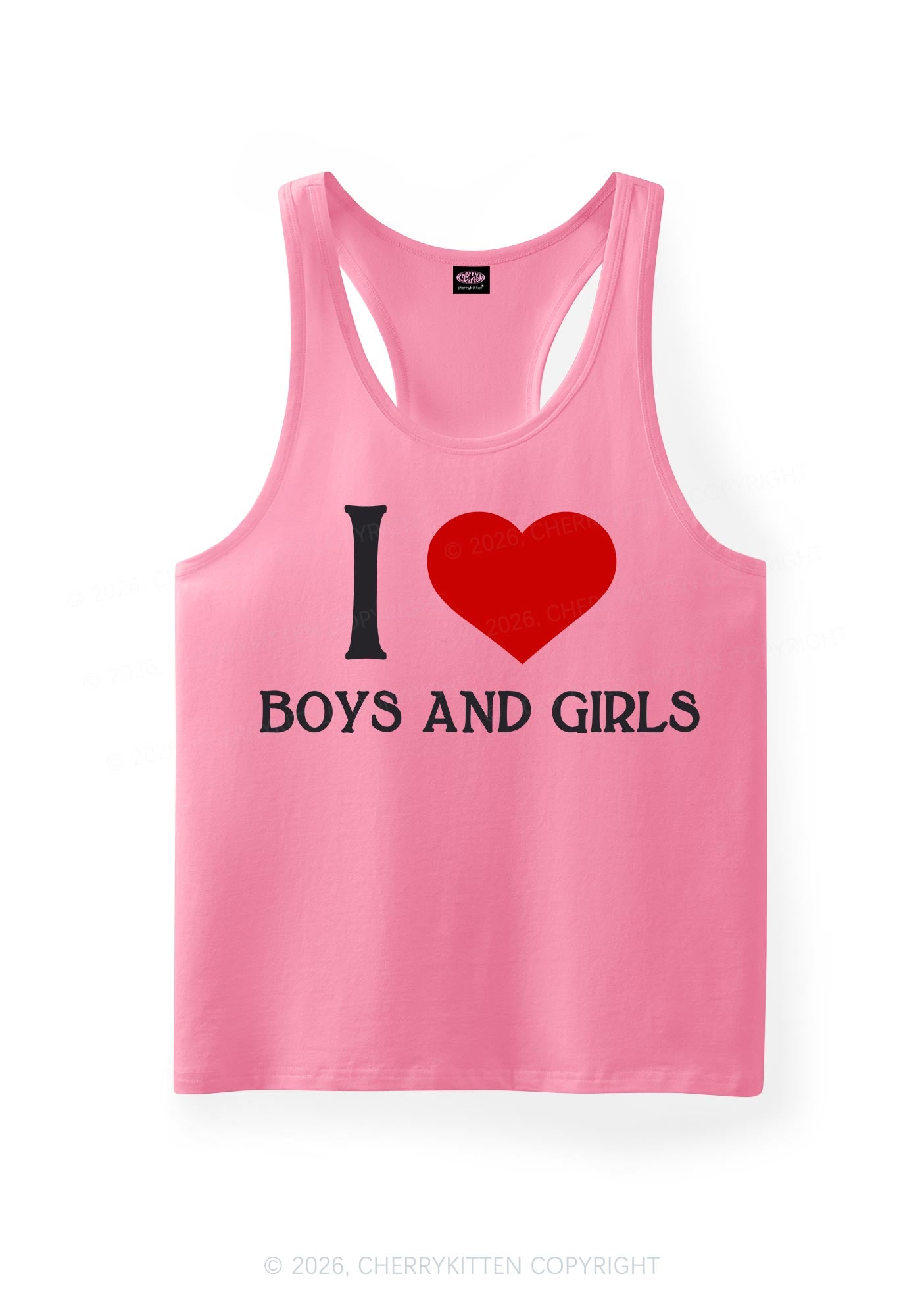 I Love Boys And Girls Pride Y2K Men Racerback Tank Top Cherrykitten