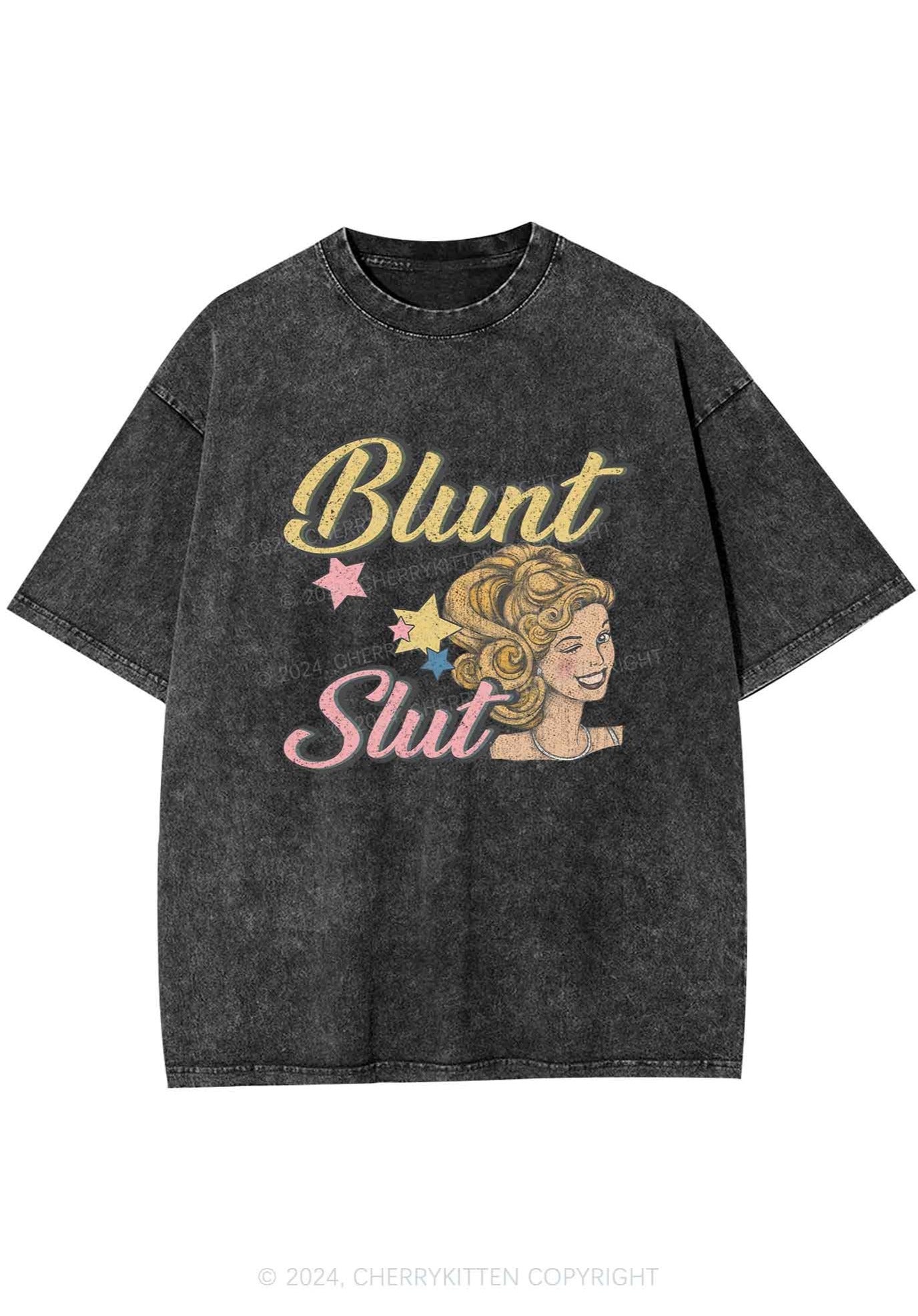 Blunt Slxt Y2K Washed Tee Cherrykitten