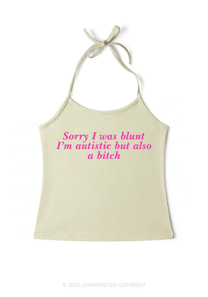 Sorry I Was Blunt Y2K Halter Neck Cami Cherrykitten