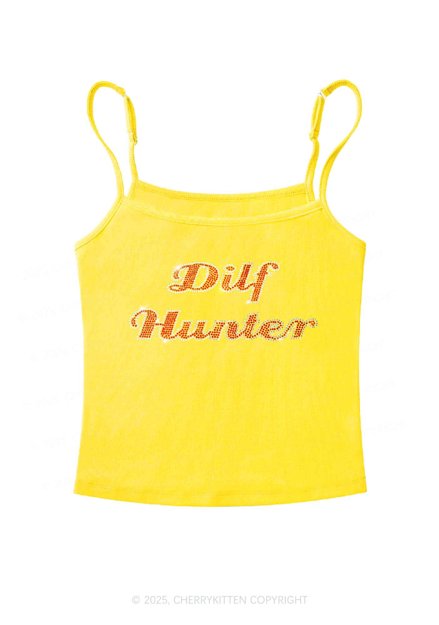 Rhinestone Green Hunter Y2K Spaghetti Strap Cami Cherrykitten