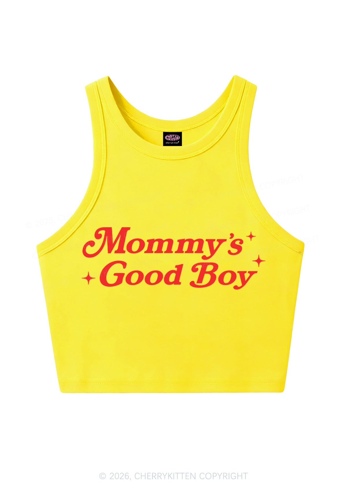 Mommys Good Boy Y2K Crop Tank Top Cherrykitten