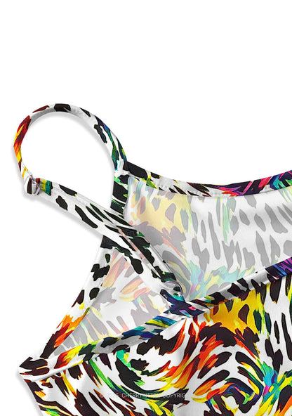 Rainbow Leopard Pride Y2K Print Cami Crop Top Cherrykitten