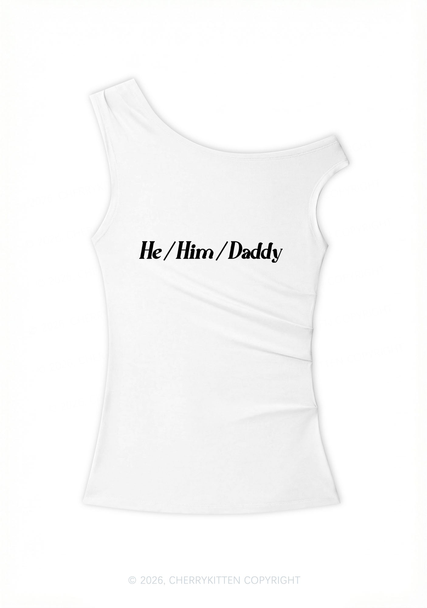 He Him Daddy Pride Y2K Off Shoulder Tank Top Cherrykitten