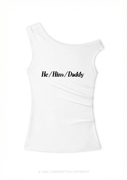 He Him Daddy Pride Y2K Off Shoulder Tank Top Cherrykitten