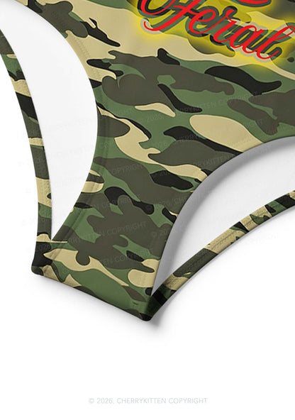 Feral Camo Y2K Print Bikini Set Cherrykitten