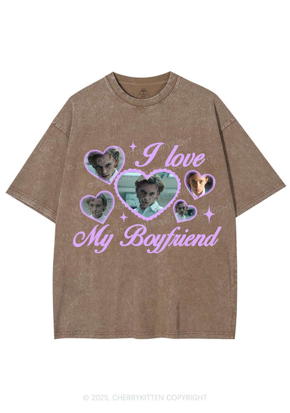 Love My Boyfriend Number One Y2K Shirts Washed Tee Cherrykitten