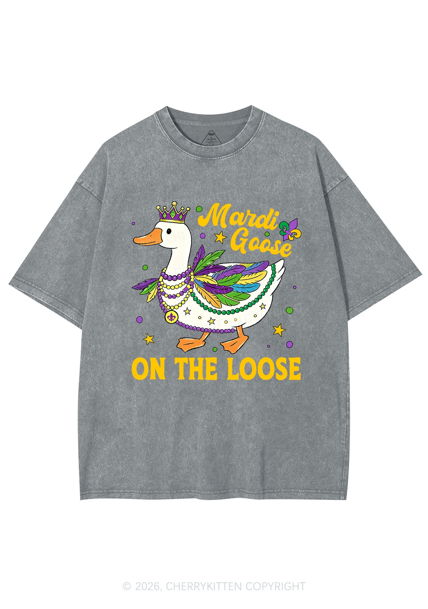 Mardi Goose On The Loose Y2K Shirts Washed Tee Cherrykitten