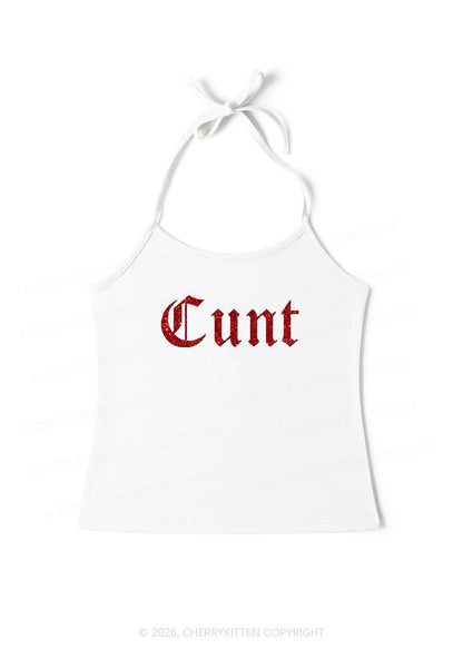 Glitter Cxxt Y2K Halter Neck Cami Cherrykitten
