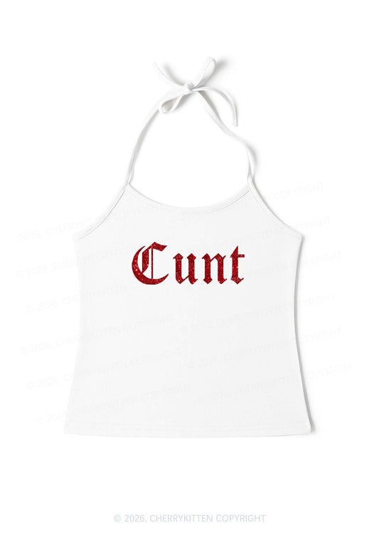 Glitter Cxxt Y2K Halter Neck Cami Cherrykitten