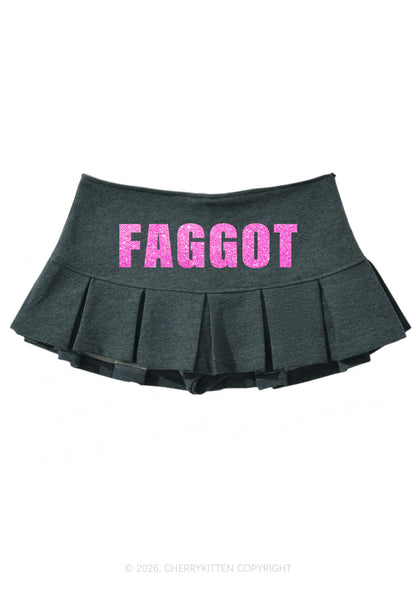 Glitter Faggot Pride Y2K Mini Pleated Skirts Cherrykitten