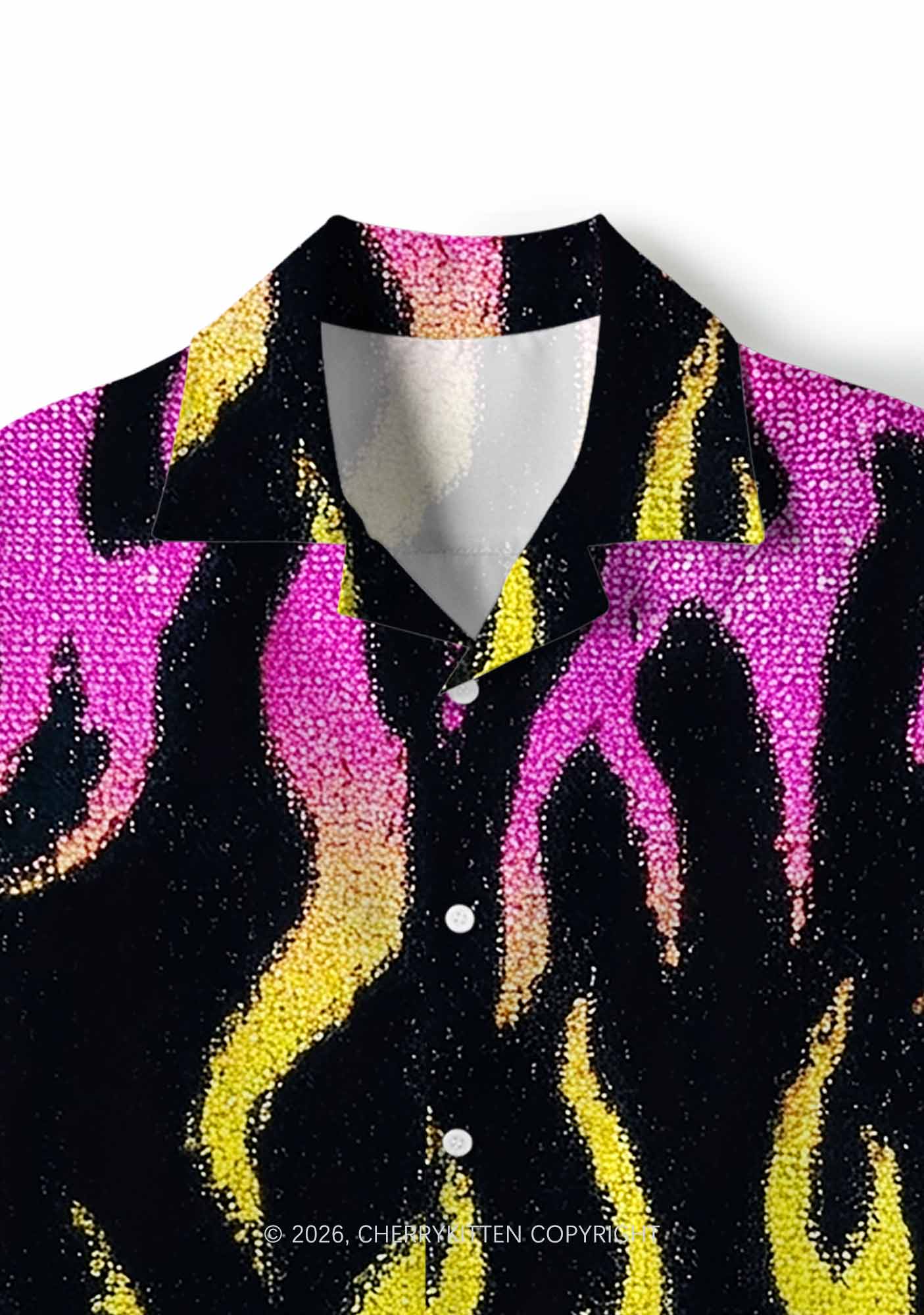 Pansexuality Flame Pride Y2K Print Hawaiian Shirt Cherrykitten