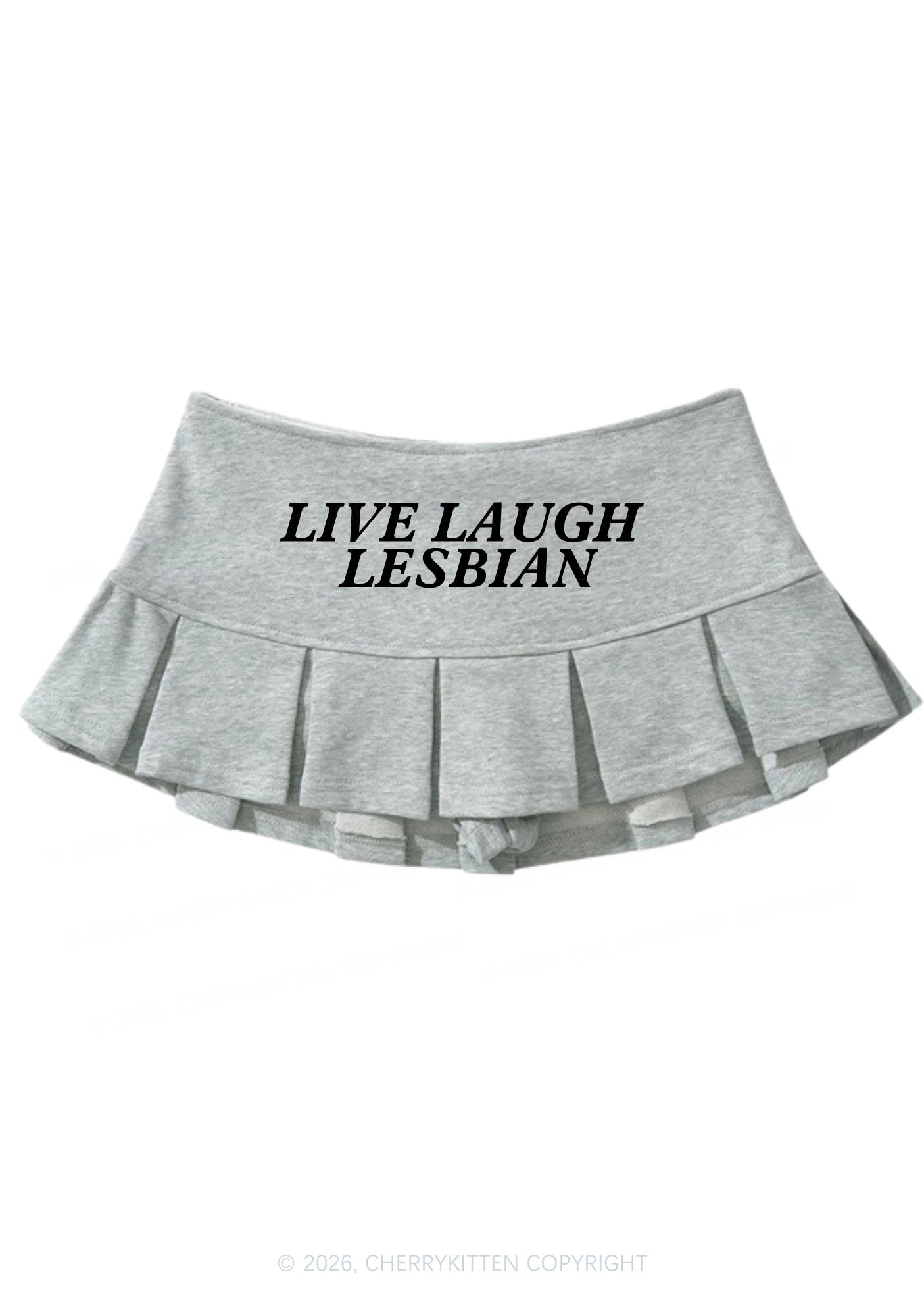 Live Laugh Lesbian Pride Y2K Mini Pleated Skirts Cherrykitten