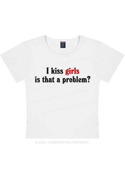 I Kiss Girls Y2K Baby Tee Cherrykitten