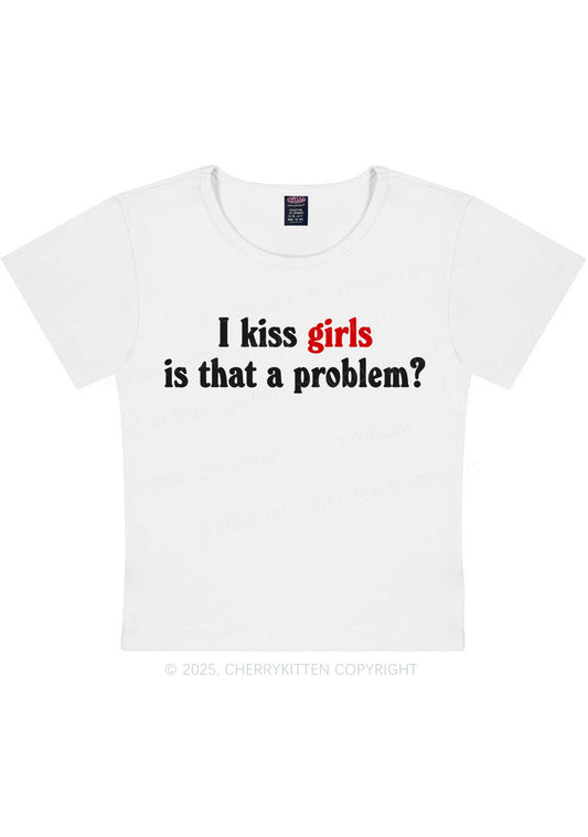 I Kiss Girls Y2K Baby Tee Cherrykitten