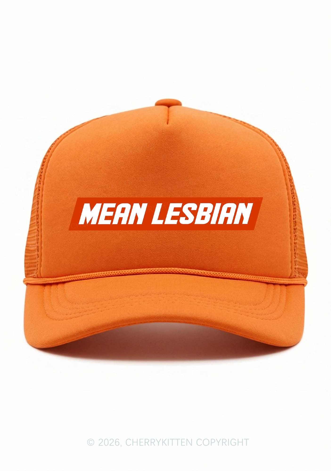 Mean Lesbian Pride Y2K Trucker Hat Cherrykitten