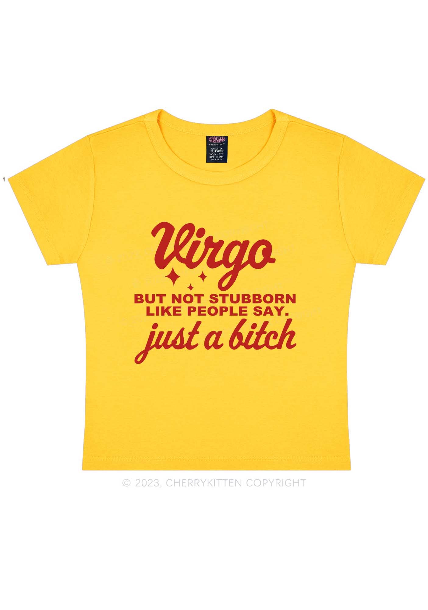 Virgo Just A Bixxh Y2K Baby Tee Cherrykitten
