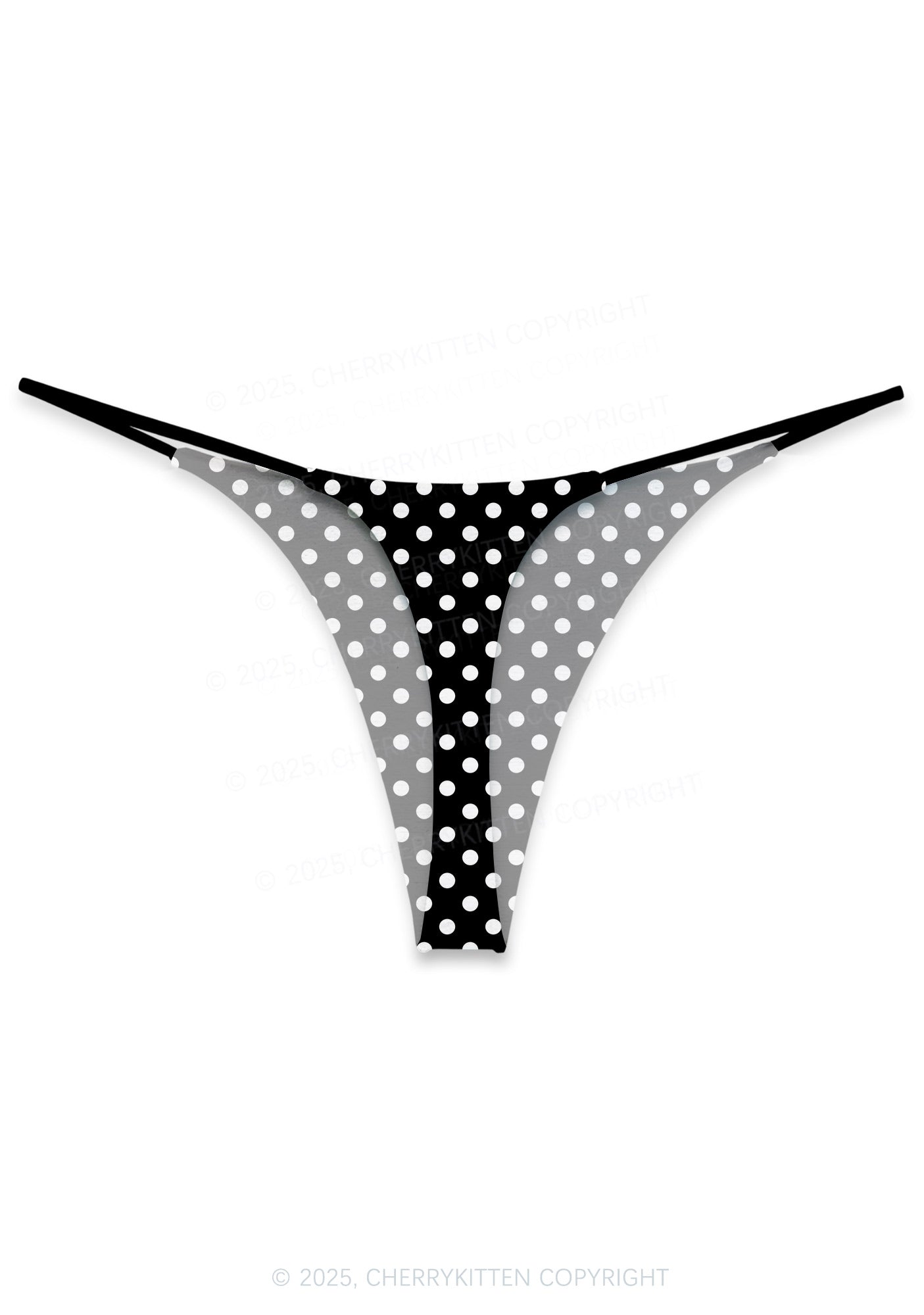 White Polka Dots On Black Valentine's Day Y2K Print Couples Boxer Thong Set Cherrykitten