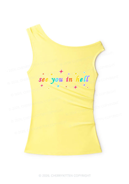 See You In Hell Pride Y2K Off Shoulder Tank Top Cherrykitten