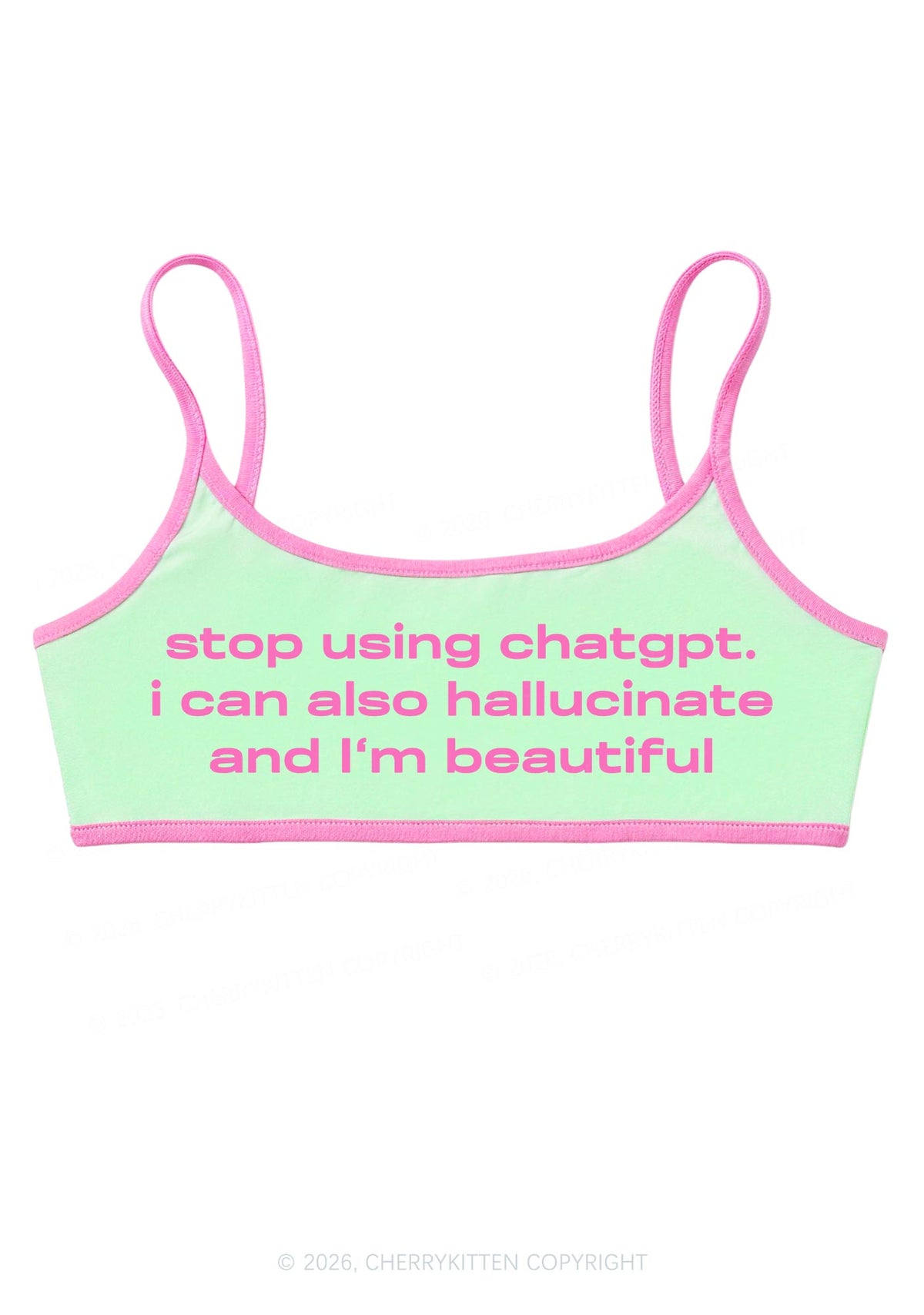 Stop Using GPT Y2K Super Crop Cami Cherrykitten