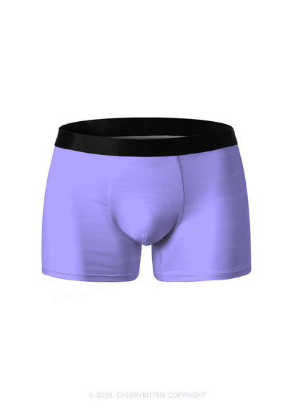 Purple Y2K Print Men Boxer Briefs Cherrykitten