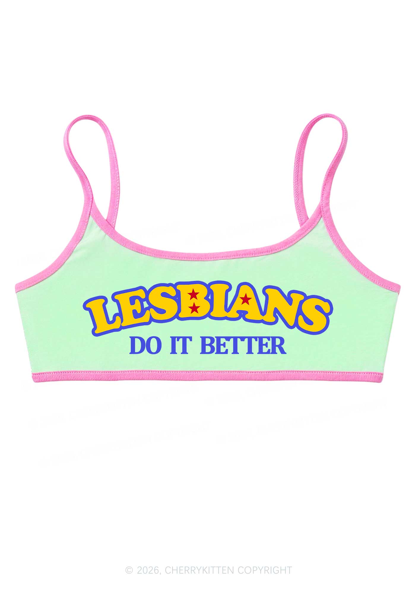 Lesbians Do It Better Pride Y2K Super Crop Cami Cherrykitten