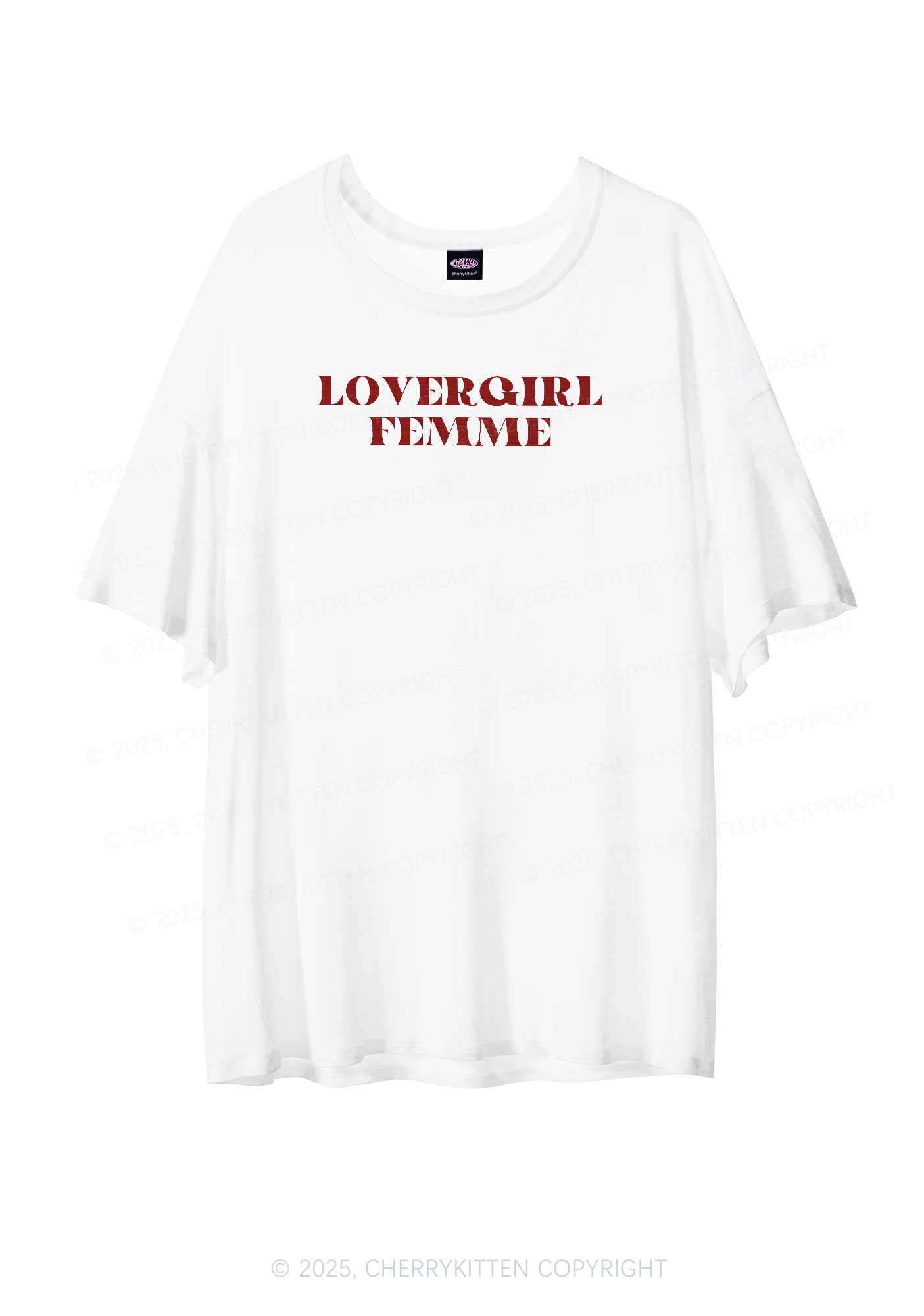 Lovergirl Femme Pride Y2K Sheer Boyfriend Tee Cherrykitten