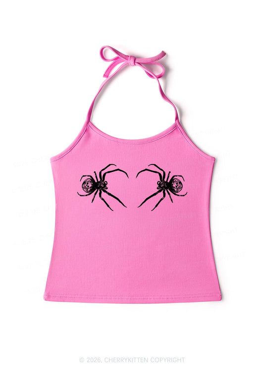 Skull Spider Y2K Halter Neck Cami Cherrykitten