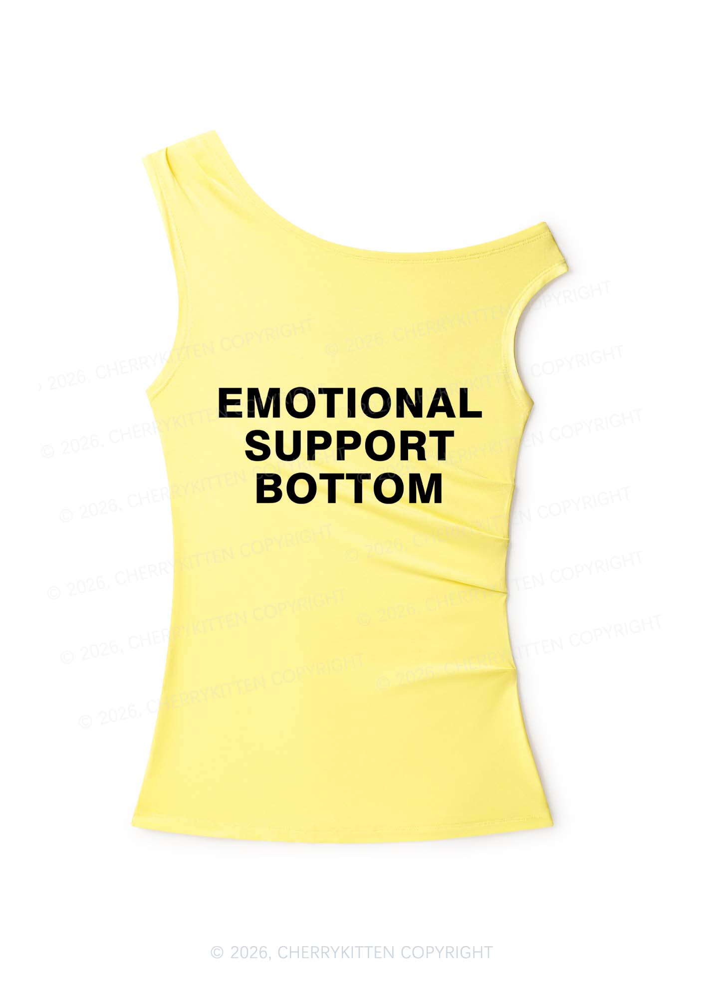 Emotional Support Bottom Pride Y2K Off Shoulder Tank Top Cherrykitten