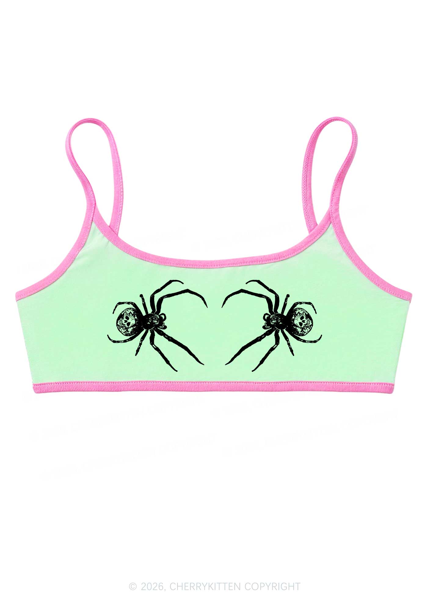 Skull Spider Y2K Super Crop Cami Cherrykitten