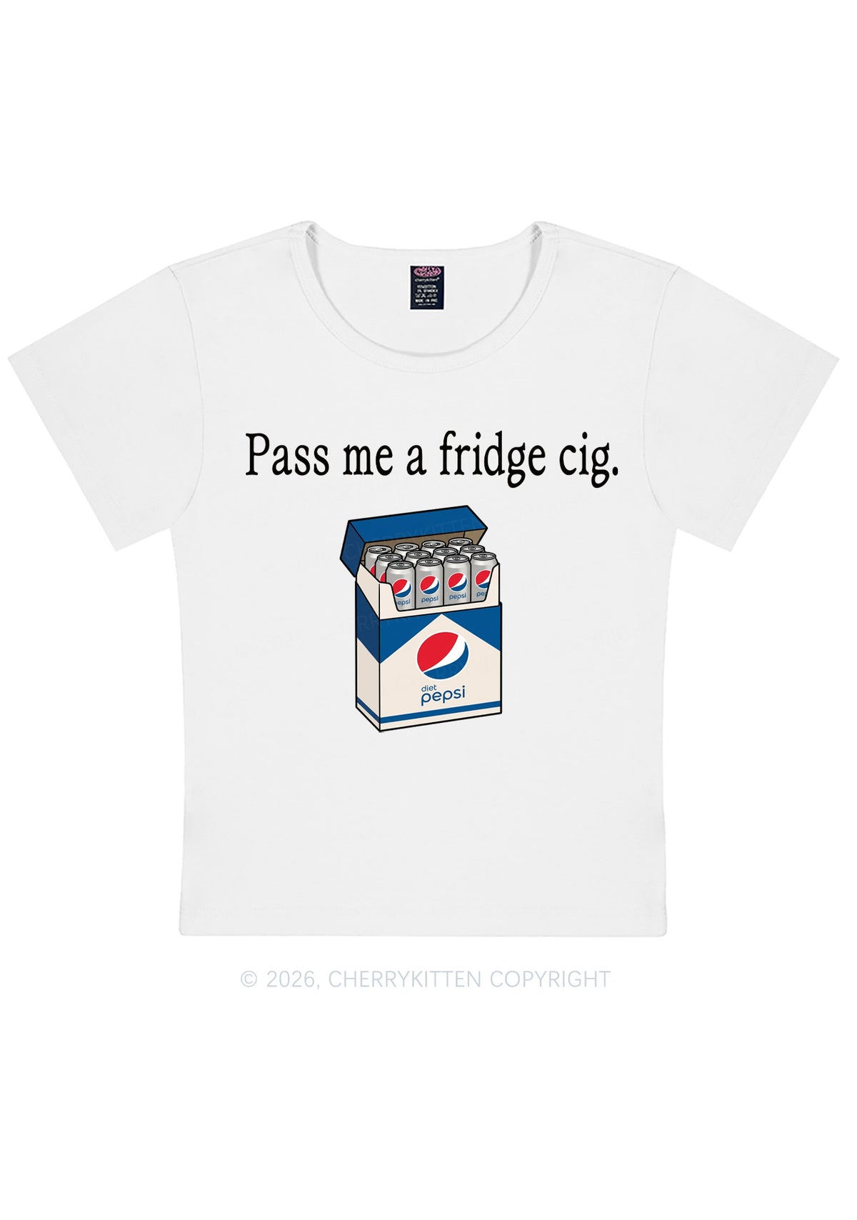 Pass Me A Fridge Cig Blue Drinks Y2K Baby Tee Cherrykitten