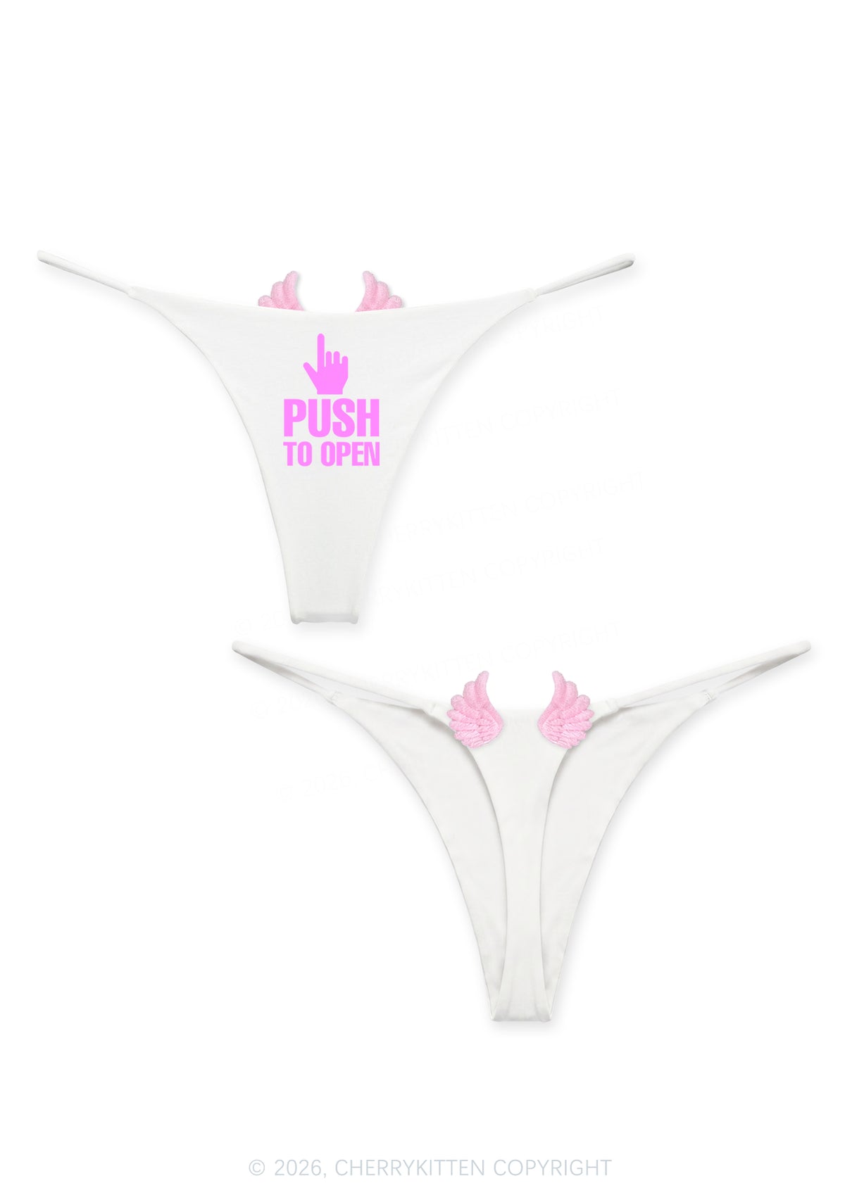 Push To Open Y2K Goth Angel Wings Bikini String Thong Cherrykitten