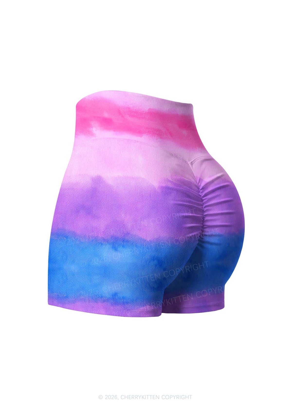 Bisexual Tie Dye Pride Y2K Print Gym Shorts Cherrykitten