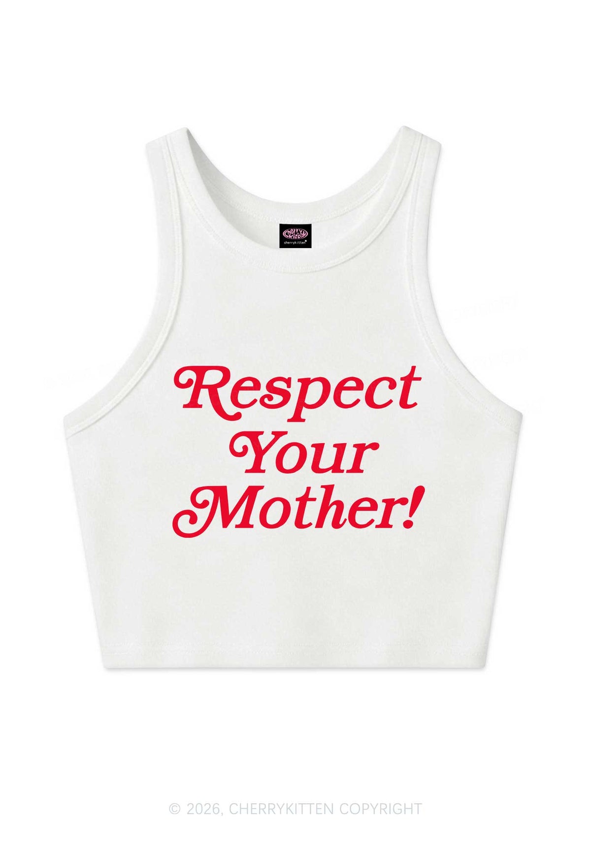 Respect Your Mother Y2K Crop Tank Top Cherrykitten