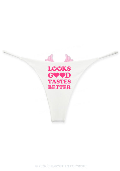 Looks Good Tastes Better Y2K Goth Angel Wings Bikini String Thong Cherrykitten
