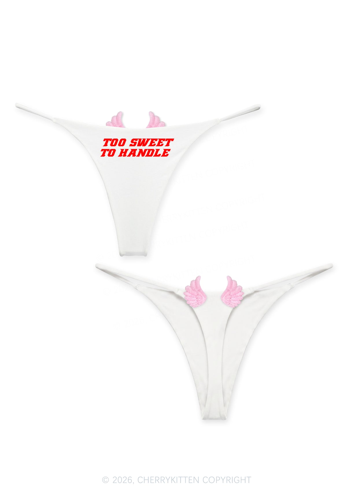 Too Sweet To Handle Y2K Goth Angel Wings Bikini String Thong Cherrykitten