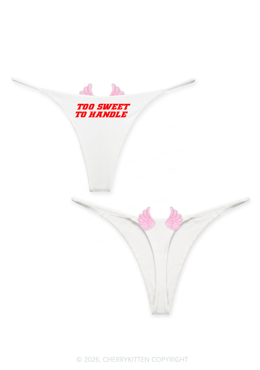 Too Sweet To Handle Y2K Goth Angel Wings Bikini String Thong Cherrykitten
