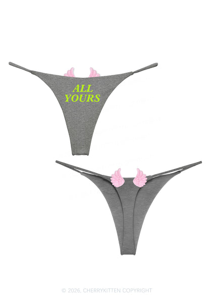 All Yours Y2K Goth Angel Wings Bikini String Thong Cherrykitten