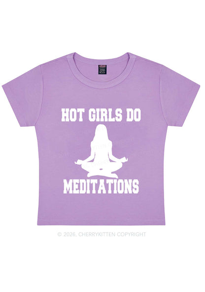 Hot Girls Do Meditations Y2K Baby Tee Cherrykitten