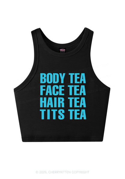 Body Face Hair Txts Tea Y2K Crop Tank Top Cherrykitten
