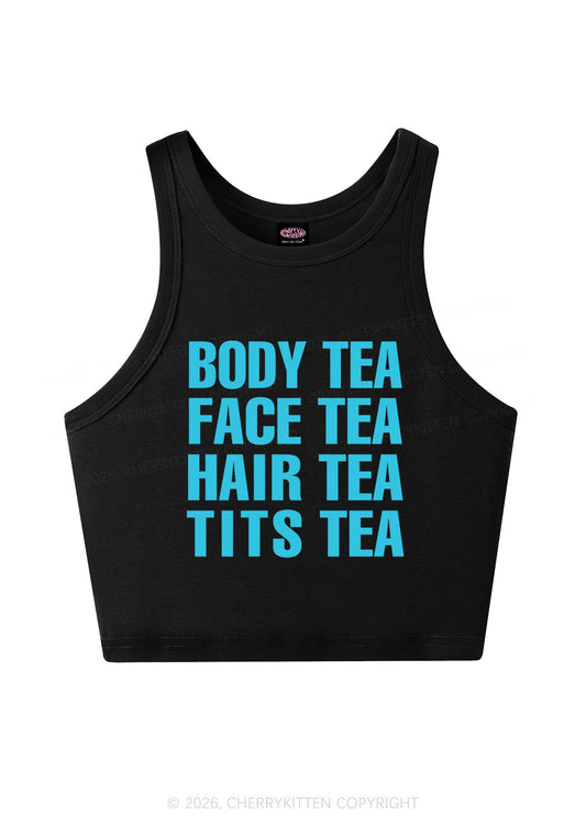 Body Face Hair Txts Tea Y2K Crop Tank Top Cherrykitten