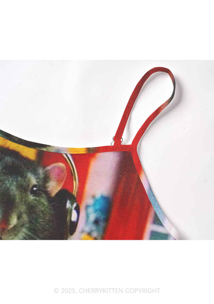 DJ Rat Duck Y2K Mesh Cami Tank Cherrykitten