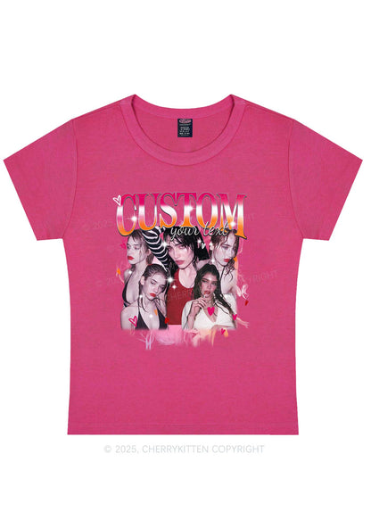 Custom Lesbian Text Pride Y2K Baby Tee Cherrykitten